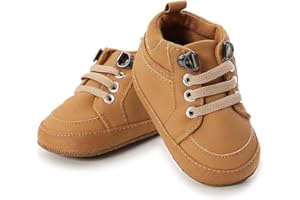 RVROVIC Baby Boys Girls Anti-Slip Sneakers Soft Ankle Boots Toddler First Walkers Newborn Crib Shoes