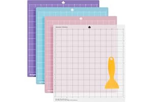 Occzin Schneidematte für Silhouette Cameo 4/3/2/1, 4 Stück Ersatz Schneidematte Standardgrip, Lightgrip, Stronggrip FrabricGrip Selbstklebende Rutschfeste Cutting Mat zum Nähen Quilten & Kunsthandwerk