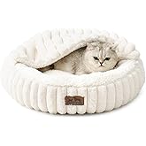 COZY KISS Cat Bed with Blanket 58 cm, Round Cave for Small Cat and Dog | Soft Cat Sofa Cushion, Round Dog Bed, Non-Slip Base,