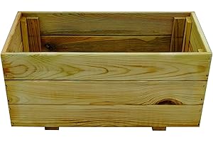 FKL DESIGN Home Deco Jardinière en Bois pour Jardin, terrasse, Jardin, terrasse, jardinière en Bois, Decko, Vert imprégné, prêt à Monter, D23 (60 x 30 x 29 cm)