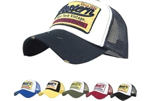 CheChury Czapka letnia półsiatkowe czapki dla mężczyzn kobiet haftowana czapka bejsbolowa na co dzień czapki hip-hop czapki trucker sprana czapka, Granatowy-1, Rozmiar uniwersalny