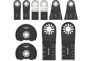 OROMYO 10 hojas de sierra multiherramienta bimetálicas oscilantes para metal, madera, plástico, multiherramientas compatibles con Fein Multimaster Ryobi Mil-waukee Hitachi Chicago Craftsman