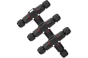Baxcdyswe 3 Stück Kabelverbinder Wasserdicht IP68, 3-Polig T-Form Erdkabel Verbindungsmuffe für Ø3-12 mm Kabeldurchmesser, Abzweigdose Außenwasserdicht für Garten, Outdoor