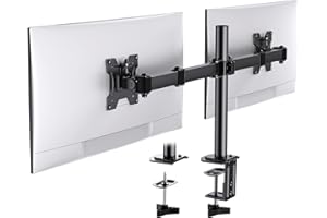 HUANUO Dual Monitor Stand for 13-30 Inch Screens, Adjustable Dual Monitor Arm with Tilt Swivel Rotate,10KG per Arm, Double Computer Sceren Stand Fit 75 100 VESA Mount