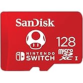 SanDisk 128GB microSDXC card for Nintendo Switch consoles, Super Mario Super Mushroom, up to 100 MB/s, Nintendo gaming storag