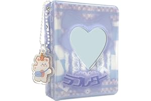 runrayay 3 Pulgadas Mini álbum de Fotos KPOP Photocard Carpeta de Trabajo, Bandera Azul KPOP Photocard Holder Book, Photocard Holder with Pendant, Carpeta de Visita 40 Bolsillos