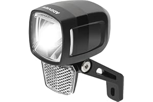 Addview Phare avant dynamo 80 Lux Hammer M80 - Lampe de vélo avec capteur de luminosité, feu de position, homologué StVZO et ECE - Support en aluminium IP65 - 6 V pour dynamo moyeu ou roulement