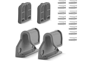 derimkcoa Retractable Baby Gate Replacement Parts, Original Hardware Set (Including 2 x Latchs + 2 x Brackets + 1 Set of Screws), Grey