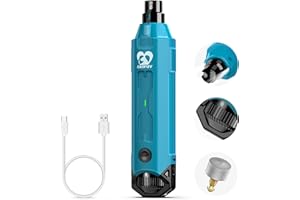 Casfuy Rectificadora de Garras para Perros de 6 velocidades, el último Molinillo de Garras para Mascotas, súper silencioso, Recargable, Tijeras eléctricas para Garras para Perros Grandes, medianos y