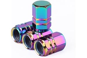 RAILONCH Tappi per valvole per pneumatici, in lega di alluminio, universali, per auto, antipolvere, per pneumatici e pneumatici, 4 pezzi (Hexagon Bunt)