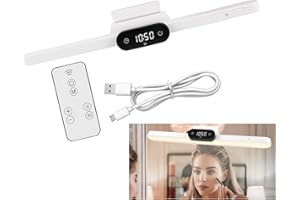 KissDate Rechargeable Stick On Vanity Lights for Mirror with Adjustable Color Temperature, Brightness & Angle, Touch Control Dimmable LED Mirror Lights for Vanity Bathroom Makeup Wall