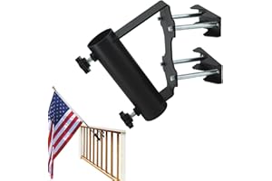 VANROUG Robuste Fahnenmasthalterung für Balkongeländer, LKW, Fahnenmasthalter, Wandmontage, horizontale und vertikale Geländer-Installation, stark und rostfrei