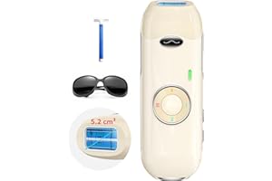 Haarlosy IPL Laser Hair Removal Device for Women and Men, Painless and Long Lasting Result, IGBT at Home IPL Laser Hair Remover Machine for Bikini Line Face Armpit Body, Pale Yellow