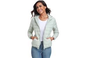 GOODSALEOK Leichte Daunenjacke üBergangsjacke Damen Kurze Gesteppte Winterjacke Mit Kapuze Winter-Geschenke