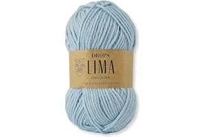 Frida's Wollhaus Drops Lima Uni y Mix Ovillo de lana para tejer, 50 g, lana virgen de alpaca, fieltro, 36 colores (Uni 9027, azul claro)