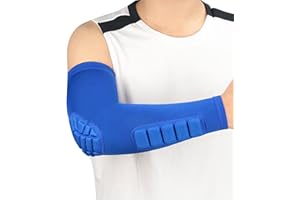 Hotfiary 2 Packs Manchons de Bras Rembourrés pour Les Jeunes et Les Adultes, Protège-coude de Basket-Ball et de Volley-Ball avec Coussinets Anti-Crash, Protection du Coude et de l'avant-Bras