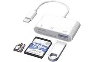 AZUXREZA Lettore di Schede USB C a SD,Adattatore di Schede di Memoria USB C a Micro SD TF Compatibile con iPad,MacBook Pro/Air,Adattatore di lettore di schede per fotocamera USB 3 in 1 per XPS,Galaxy