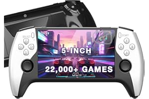 XYELLOWICON Retro Handheld Game Console, 22,000+ Games, 15+ Emulators, 5-Inch IPS Screen, Retro Game Stick, Connect to TV & Game Stick, Long-Lasting 3000mAh Battery
