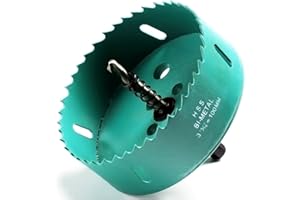 IHOMEPARK Otwornica 100 mm, M42 HSS zestaw wierteł do otwornic bimetalicznych z trzonkiem sześciokątnym i centrującymi wiertłami do metalu, żelaza, aluminium, drewna, suchej zabudowy, tworzywa sztucznego, płyt