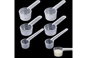 BANJIABB Lot de 4 cuillères doseuses, cuillères doseuses, doseur de poudre à laver, doseur de poudre à laver, 5 g, 15 g, 20 g, cuillères doseuses en plastique, cuillères, pour lait en poudre, poudre de
