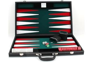 Ludomax Großer Backgammon Turnier Koffer Edle Ausführung mit Gravur, Geschenk Idee