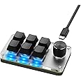 SinLoon Mini Macro Programmable Keyboard USB Mini 6 Key 1 Knob Mechanical OSU Gaming Keyboard RGB DIY Multi-Function Keyboard Compatible with Mac OS, Windows (Black)