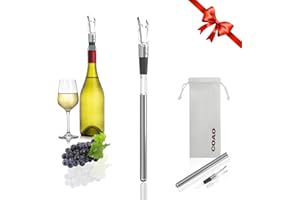 COAO Rapido Iceless Chilling Rod con Instant Wine Aerator Drip-Free Pourer Mantenere i vini refrigerati e bevande in bottiglia Cool Acciaio Inox Chill Stick con Pour Spout Aerator per bevande refrigerate