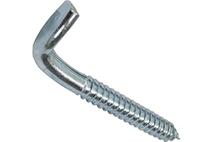 AERZETIX - Juego de 10 - Tornillo roscado para madera - Gancho en forma de L - Escarpia para atornillar - Ø10x80mm - Acero galvanizado - Metal - Bricolaje - Renovación - C44753