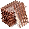 MAKINGTEC 250 Pcs Brown Tire Repair Strings,Emergency Tubeless Tire Puncture Repair Strip Strings Kit, 100mm x 6 mm Automotive Tool Tire Repair Rubber Plugs for Tires Car, Bike, Wheelbarrow, Mower