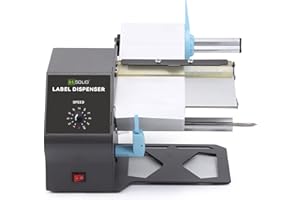 U.S. Solid Distributeur automatique de labels pour rouleaux et étiquettes en accordéon - Étiquettes translucides et opaques - Tailles de mandrin 1 "/1,5"/3" - Vitesse réglable(Largeur 180 MM)