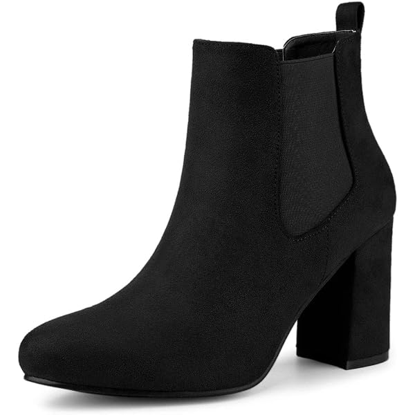 SICARE Women's Knit Chelsea Boots - Chunky Low Heel, Stretchy Ankle Boots, Slip-On Comfort, Black/Brown - View #9