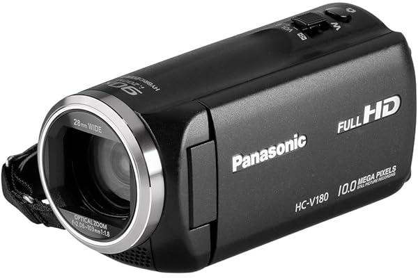 Panasonic HC-V180 Camescopes Classique 1080 pixels Zoom Optique 50 x 2.51 Mpix- Version étrangère
