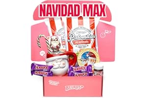 BELROS Pack Cesta Navidad, Surtido Chocolates. 500gr. Regalo Divertido Navideño Especial Taza Papa Noel. Baston Dulce. Celebraciones. Ideal Amigo Invisible. Ideal para Regalar Pareja