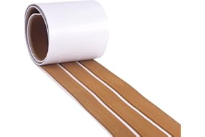 MIJOBS EVA Teak Decking for Boats, Boat Decking Sheet Anti-slip and High-temperature Resistant DIY Self-adhesive Teak Floor Mat for Yachts, RVs, Boats, Gardens, Brown