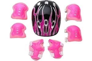 MTBRICEY Fahrradhelm Knieschoner Ellenbogenschoner Handgelenkschützer Sportgeräte Set für Jungen Mädchen Kinder,Einstellbare Skateboard Zubehör,Kinder Helm für Radfahren,Rollschuhlaufen