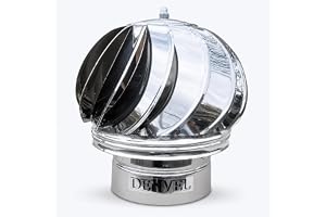 Skorstensskydd 125 mm roterbart rostfritt stål, utbytbart lager, kaminfäste skorstensfäste ventilationfäste – Denvel®