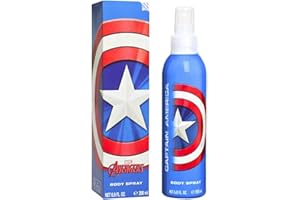 KP PHARMA Marvel Captain America Body Spray for Kids & Adults, 200ml – Fruity Floral Musky Fragrance for boys, Vegan, 90% Natural Ingredients, Dermatologically Tested, Ages 3+