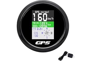 KAOLALI GPS Tachometer Geschwindigkeitsmesser Kilometerzähler 85 mm Rostfreie IP67 Wasserdichte Digitale Geschwindigkeitsmesse für Auto Boot