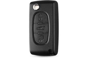 Energy 01 - Carcasa para Citroen C2 C3 C4 C5 C6 C8 Xsara Picasso Berlingo – Peugeot 207 307 308 407 408 3008 5008 Partner 807 1007 – Fiat ULYSSE (3 Botones Peugeot HU83 CE0536 )