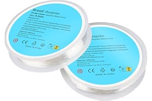 ihaspoko 2 Rolle 0.4mm 1mm Elastisch Schmuckfaden Gummifaden Transparent Faden für Perlenschmuck Armbänder Basteln, für die Herstellung von Schmuck verwendet