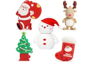 LEIZHAN 5 pezzi 16GB USB Pen Drive Penna Usb Porta Chiavette Usb Chiave Usb Carino USB Serie di Natale Regali per i bambini Supporta PC Tablet portatile(5 * 16GB,Natale)…