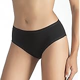 COCONUDA Slip Donna | Midi CN704/3 | Cotone Bielastico | Tg XL Nero | Pack 6 Pezzi