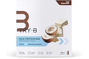 ‎TRYB TRY‑B White Chocolate Coconut – Mahlzeitenersatzriegel +25 Vitamine & Mineralstoffe, protein- & fastenkonform – 3 Riegel pro Box | Unterstützt Gewichtsmanagement & bewusste Ernährung