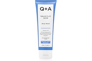 Q+A Salicylic Acid Body Wash (250ml), Sensitive Shower Gel, Body Care, Shower Gel with Green Tea Extract and BHA, Gently Exfoliates, Smoothes, and Softens the skin