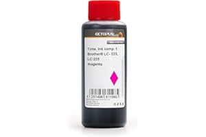 Octopus Recharge d'encre pour imprimante Compatible avec Les Cartouches Brother LC-1220, 223, 225, 227, LC 90, Brother MFC-J 4420 DW, MFC-J 4425 DW, MFC-J 4620 DW, MFC-J 4625 DW, Magenta 1000ml