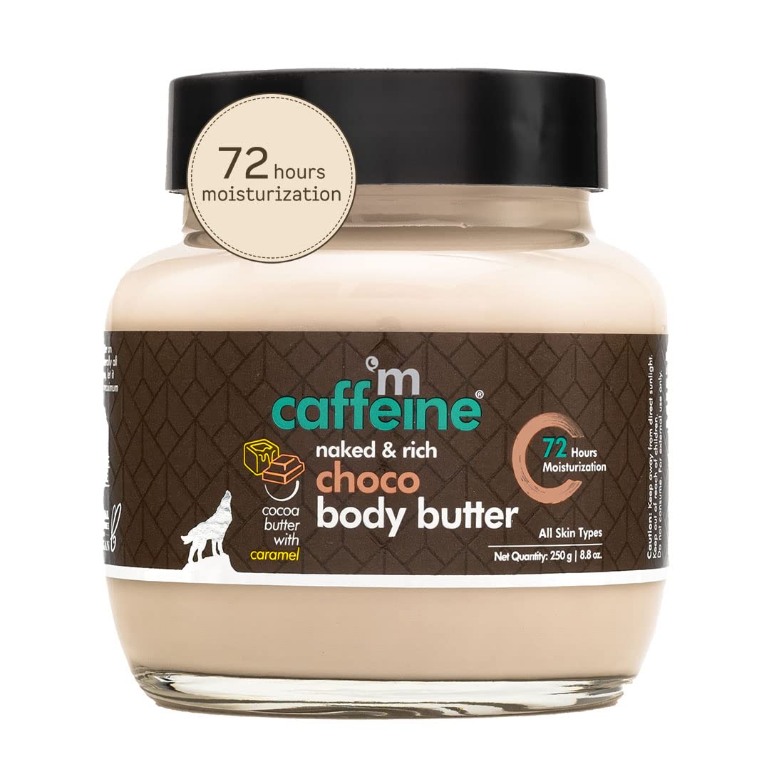 mCaffeine Body Butter For Dry Skin For Both Women And Men (250Gm) | Shea Butter Moisturizer With Cocoa Butter & Caffeine | Fo