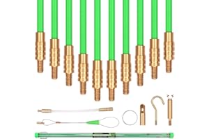 SWANLAKE GARDEN TOOLS SWANLAKE 33' Fiberglass Running Wire Cable Coaxial Electrical Fish Tape Pull Push Kit With Glow Rod