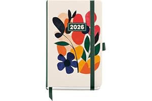 Miquelrius - Agenda 2026 semana vista, Formato pequeño (90 x 140 mm), Planificación semanal, Cubierta rígida cartón, Encuadernada, Cierre goma elástica, Papel 80 g/m², Español-EN-PT, Mini garden