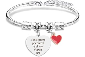 HOOSMOON Regalo San Valentino per Lui Lei Bracciale San Valentino Coppia Bracciali Regalo Anniversario Compleanno Idee Regali San Valentino Uomo Donna Romantico Regalo Coppia Moglie Marito Fidanzata Fidanzato