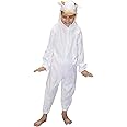 Kaku Fancy Dresses Calf Farm Animal Costume For Kids - White, 5-6 Years | Animal Fancy Dress For Boys & Girls